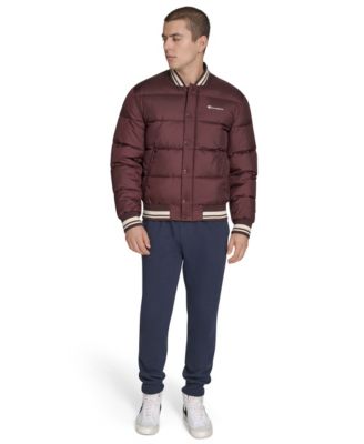 Men's Quilted Varsity Puffer Jacket