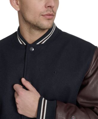 Men's Mixed Media Varsity Jacket