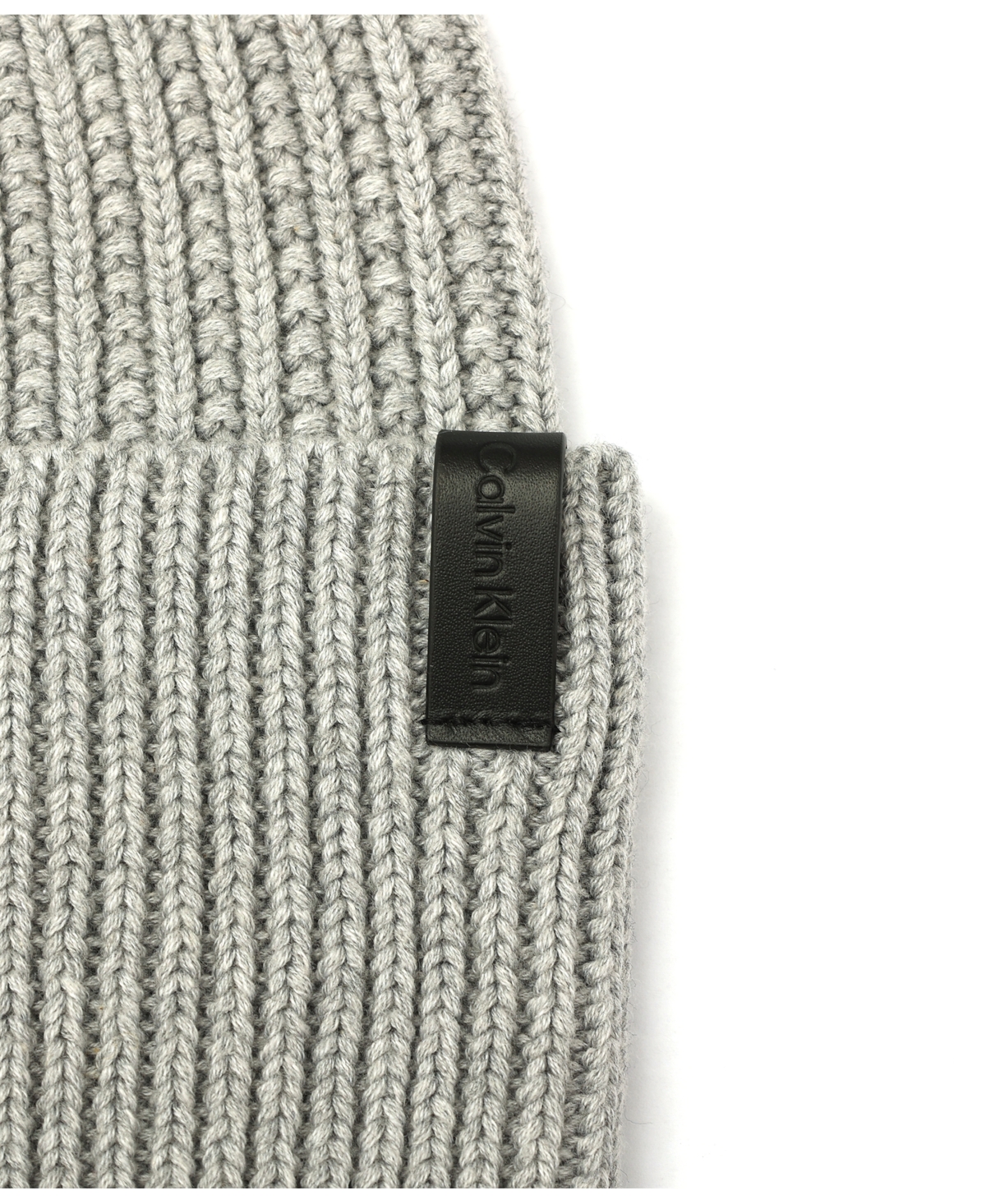 Calvin Klein Men's Links Ribbed Cuff Hat In Gray