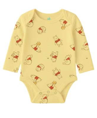 Baby Boys' or Baby Girls' Pooh Long Sleeves Bodysuit, 3-Pack Set