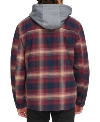 Men's Faux Sherpa Lined Flannel Shirt Jacket