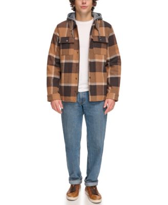 Men's Faux Sherpa Lined Flannel Shirt Jacket