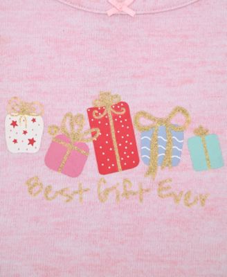 Girls 12M-5T 3-Piece Snug Fit Holiday Pajama and Sock Set