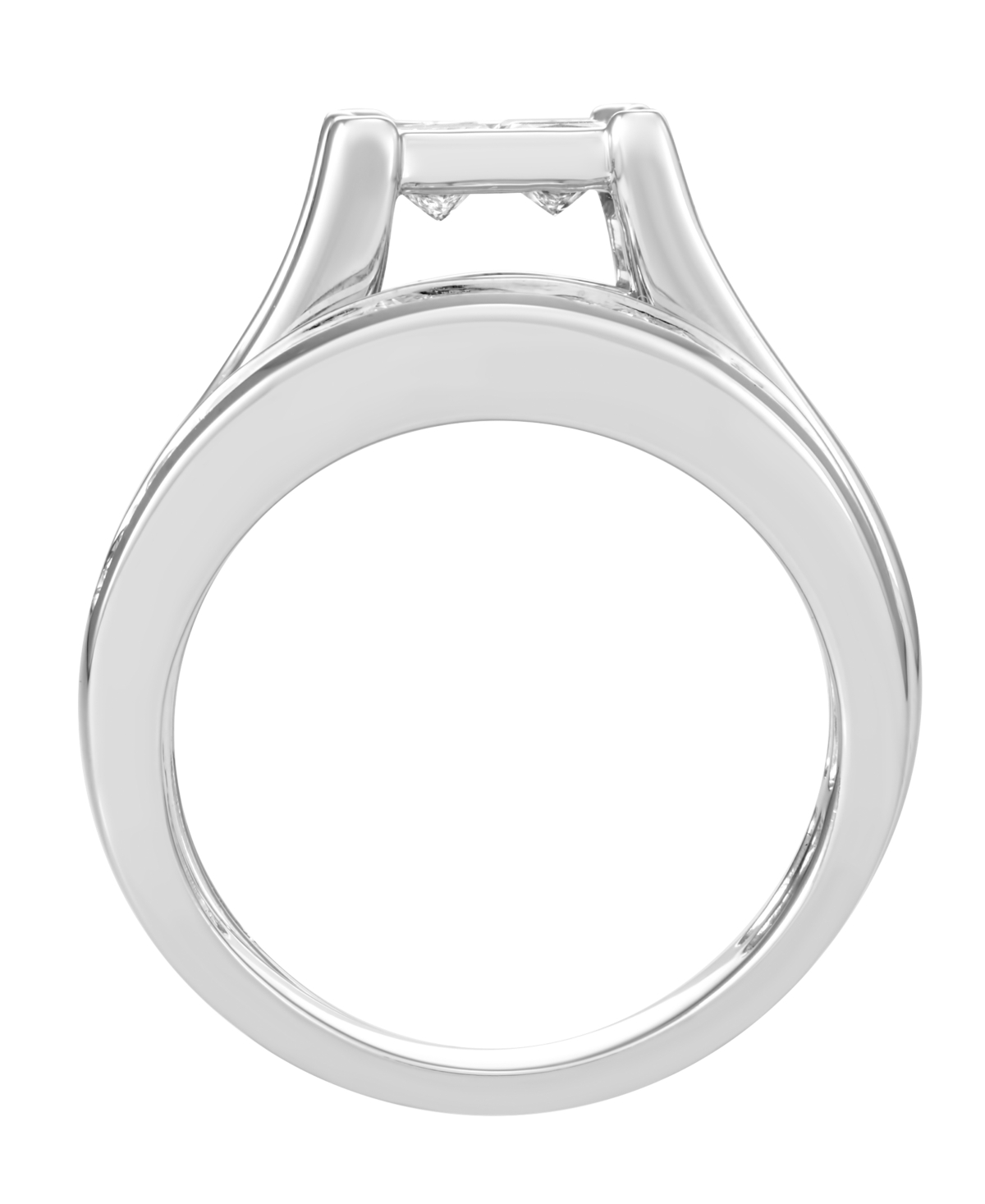 Macy's Certified Diamond Bridal Set Ring (2 Ct. T.w.) In 14k White Gold In Silver
