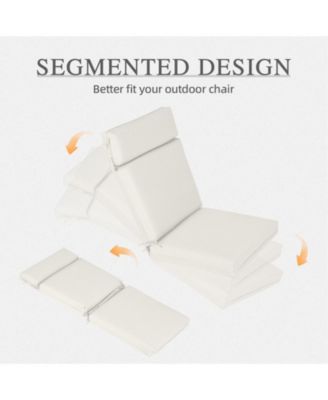 Outdoor Dining Chair Cushion Set, 37"x20"x2.8" High back cushion with Ties and Zipper, Set of 4