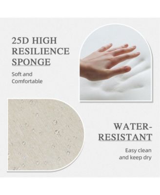 Outdoor Dining Chair Cushion Set, 37"x20"x2.8" High back cushion with Ties and Zipper, Set of 4