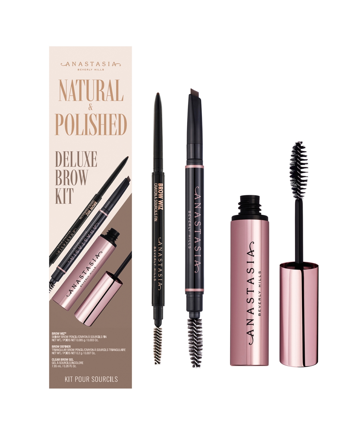 Anastasia Beverly Hills Natural And Polished Deluxe Brow Kit In Brown