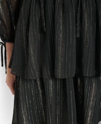 Women's Long Sleeve Metallic Dress