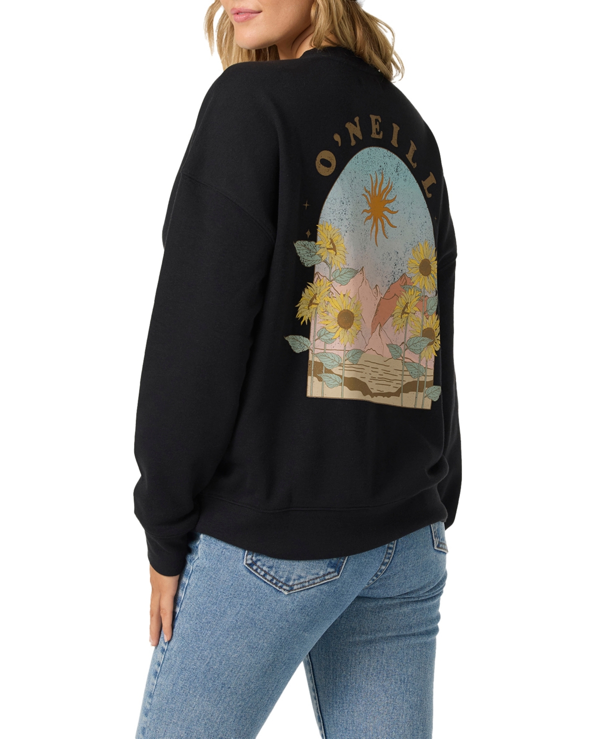 O'neill Juniors' Scenic Dreamz Crewneck Sweatshirt In Black