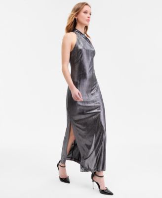 Women's Harland Twist Neck Metallic Dress