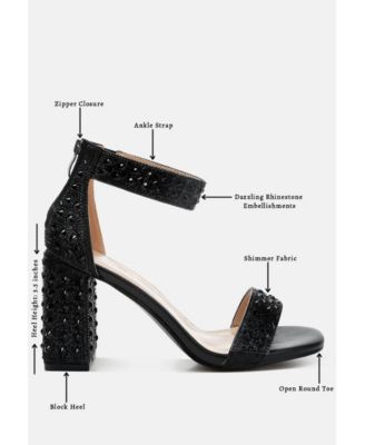 Cady Rhinestones And Sequins Block Sandals Women