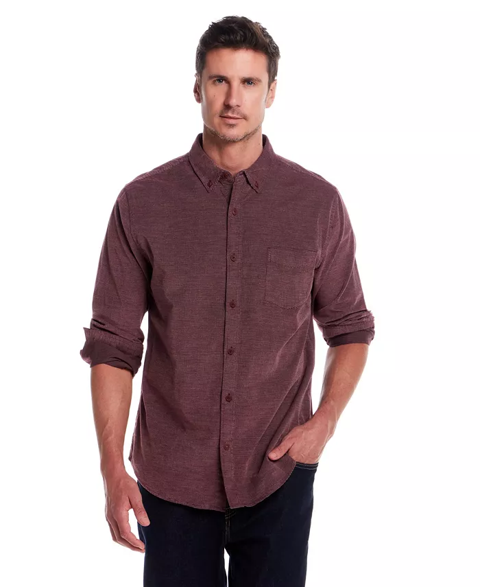 Men's Solid Corduroy Button Front Shirt