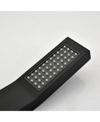 Square Rain Shower System Faucet Set with Hand Shower, 16 inch Shower Head and Tub Spou, Matte Black