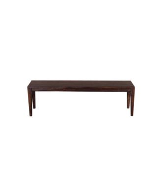 Fall River Solid Sheesham Wood Dining Bench, Gray