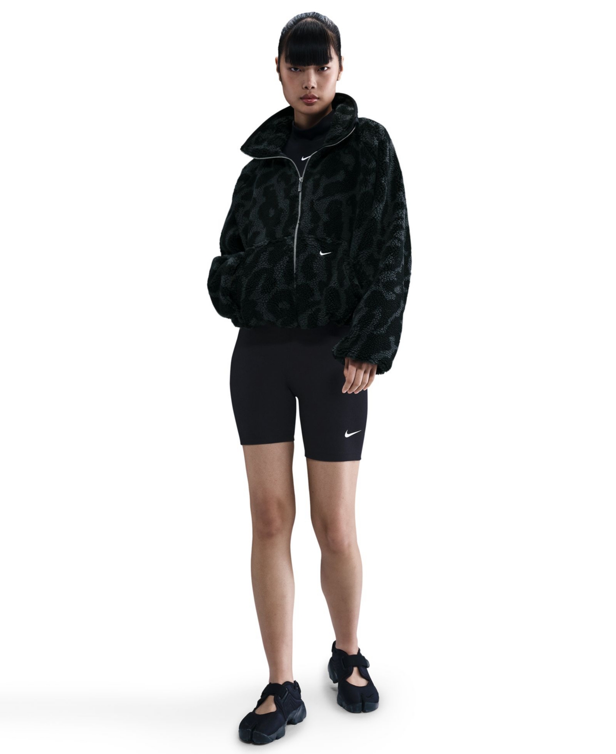 Nike Women's Street High-pile Long Sleeve Jacket In Black