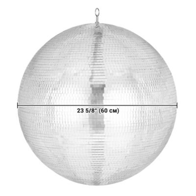 24" Large Disco Ball Mirror Big Hanging Glass Decor for 70s 80s Party Events Wedding DJ Dance Club Stage Lighting Silver