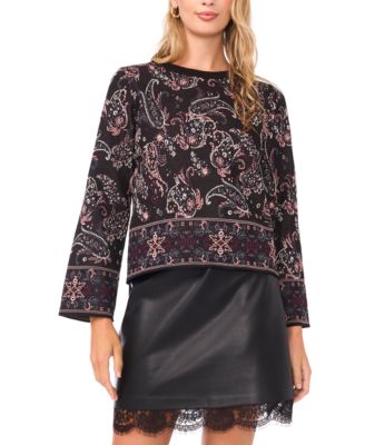 Vince Camuto - Women's Paisley Long Sleeve Sweater