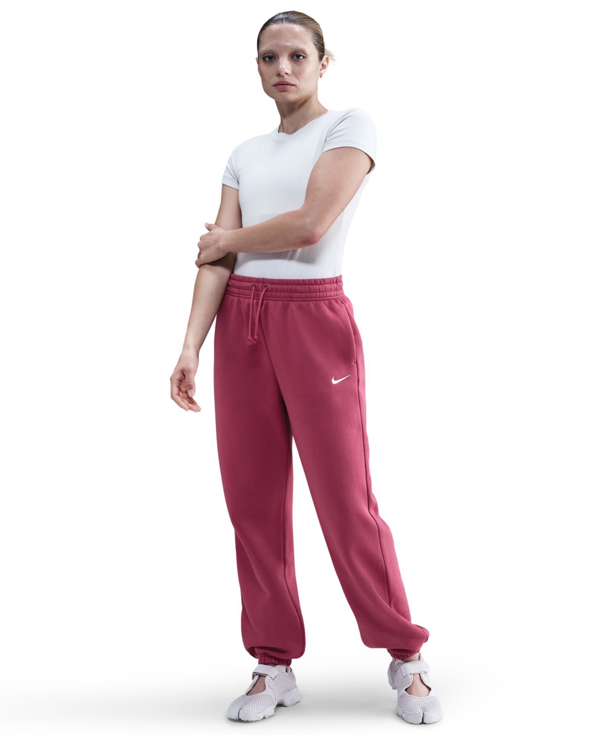 Nike Sportswear Women's Phoenix Fleece High-rise Oversized Sweatpants In Burgundy