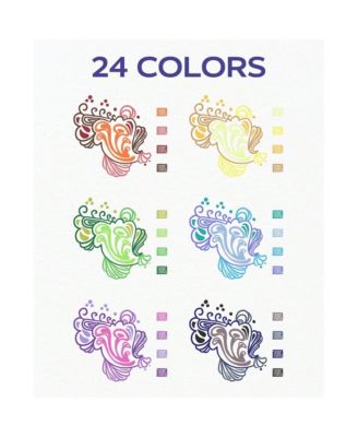 Four Candies Quick Dry Ink Colored Pens Set, 24 Colors Retractable Gel Pens, Colored Gel Pens for Office, School & Home Back To School