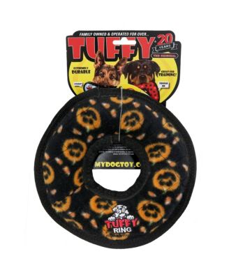 Holiday Medium Ring Pumpkin 2 Pack, Durable Plush Squeaky Dog Toy