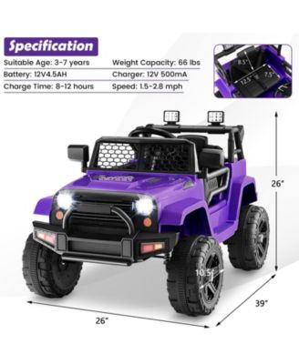 12V Kids Ride On Truck with Remote Control, Headlights, and Durable Design