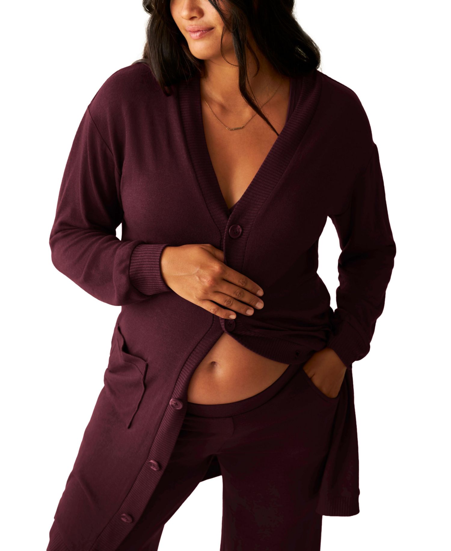 Maternity CozyKnit Long Cardigan