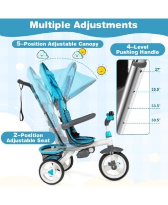 Toddler Tricycle Stroller 6-in-1 Push Trike w/ Removable 5-Position Canopy