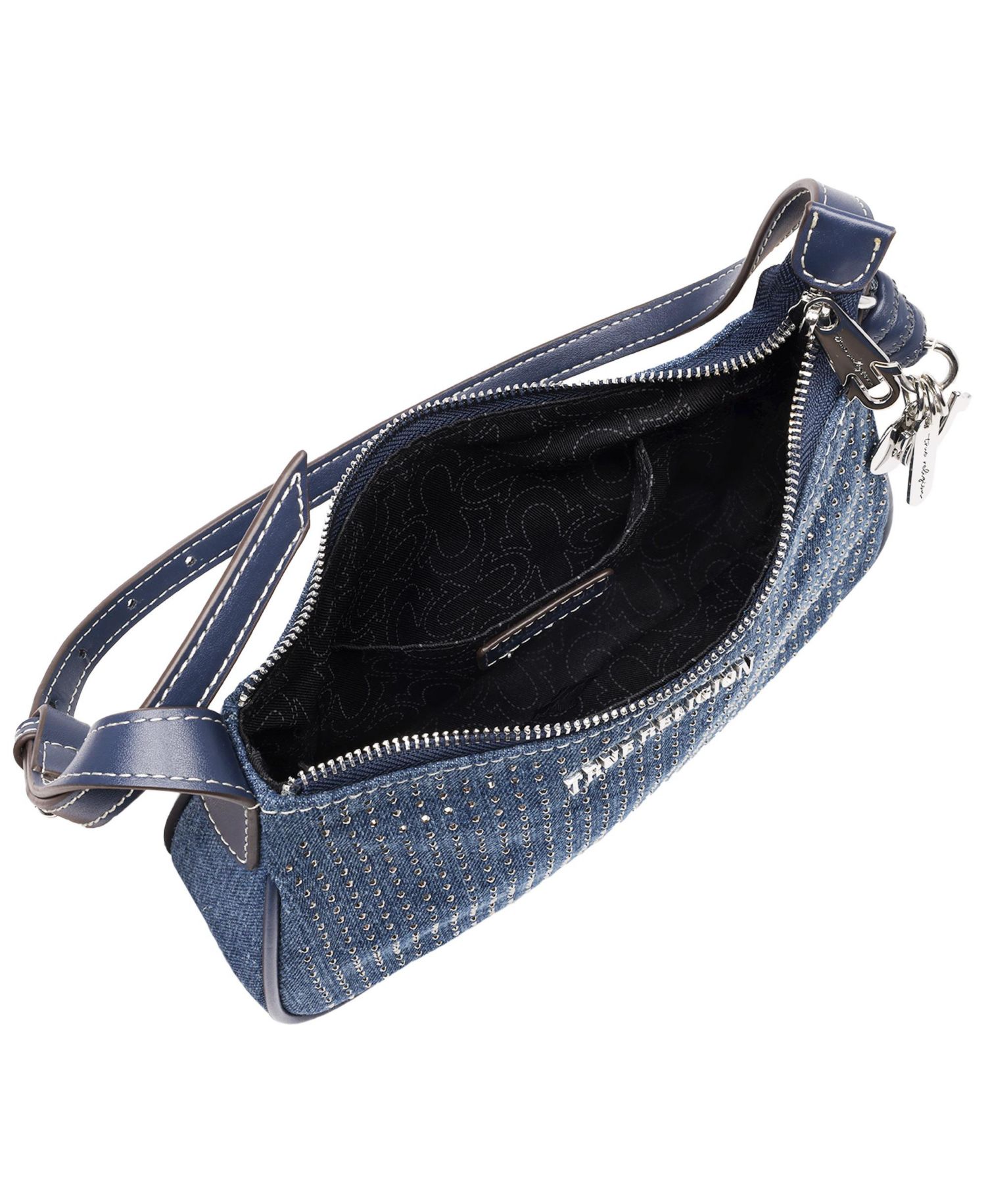 SPARKLE DENIM ZIP TOP BAG