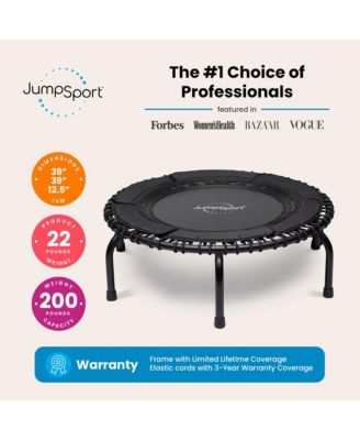 370 Home Gym 39" Heavy Duty Fitness Trampoline with 4-In-1 DVD, Black