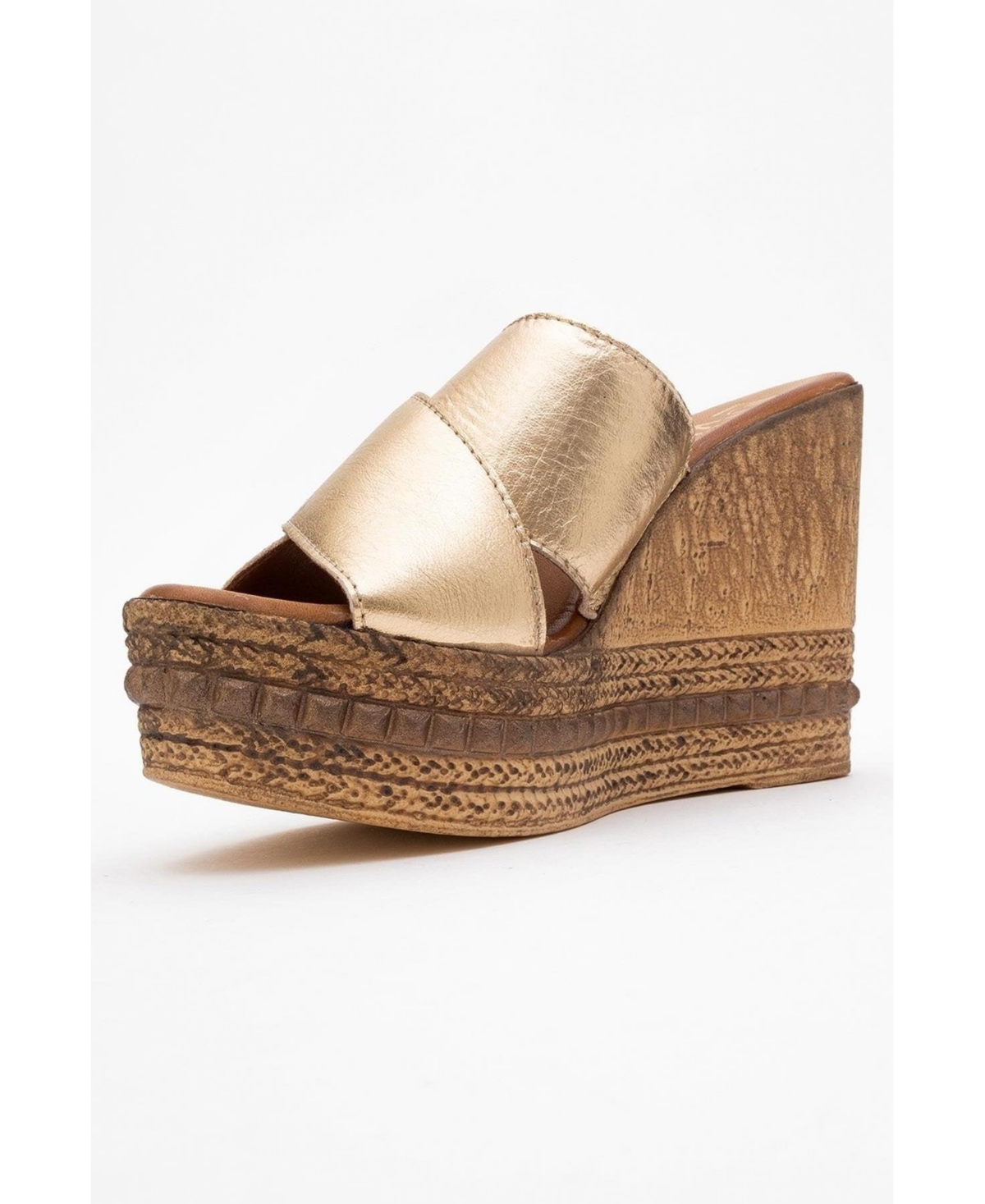 Forever & Always Shoes Lois Wedge Leather Sandal (Women)