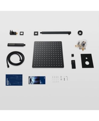 Male NPT Matte Black Shower System, Shower Faucet Set for Bathroom Shower Fixtures with 12 Inch Rain Shower Head and Handheld