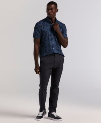 Men's Slim Fit Floral Print Short Sleeve Shirt