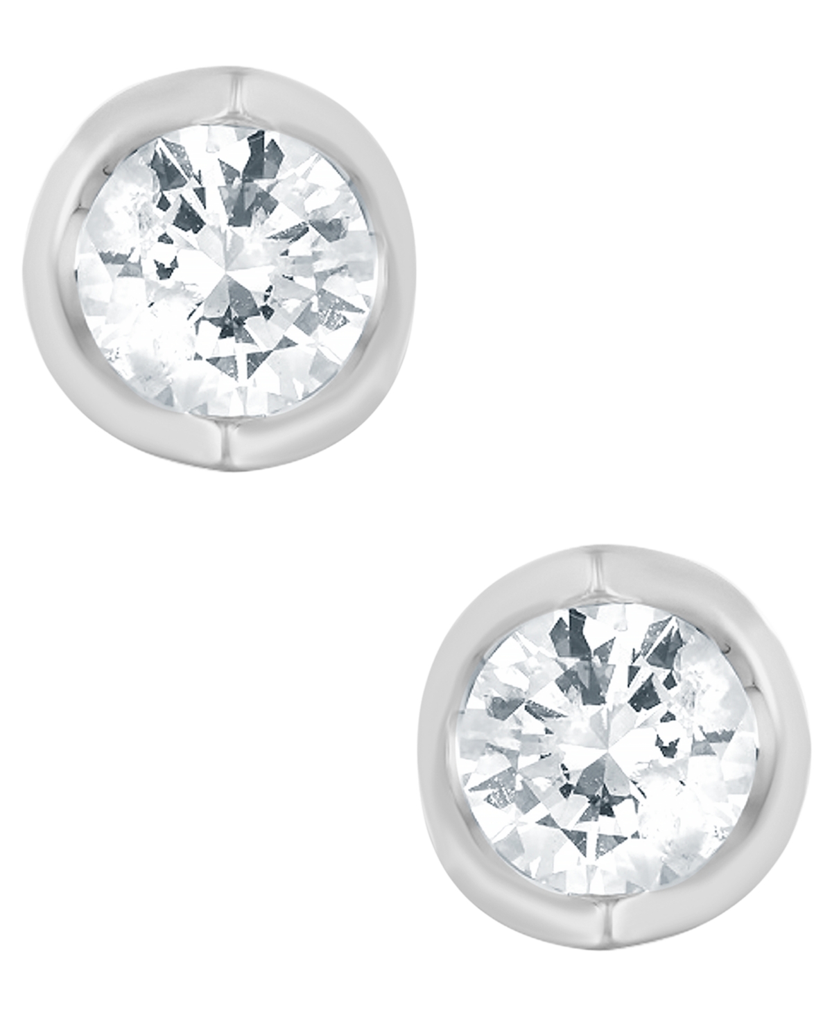 Macy's Certified Diamond Stud Earrings (1 Ct. T.w.) In 14k White Gold (also In 14k Yellow Gold) In Silver
