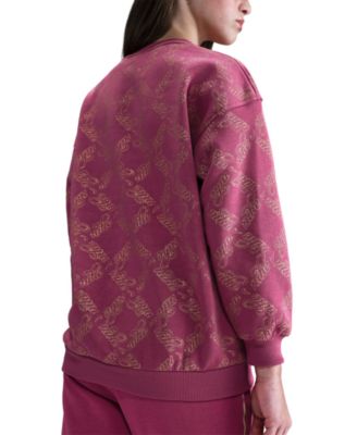 Girls' 7-16 Oversized Fleece Crewneck Sweatshirt