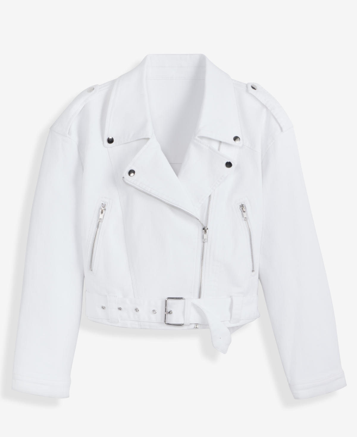Inc International Concepts Women's Belted Moto Jacket, Macy's Exclusive In White