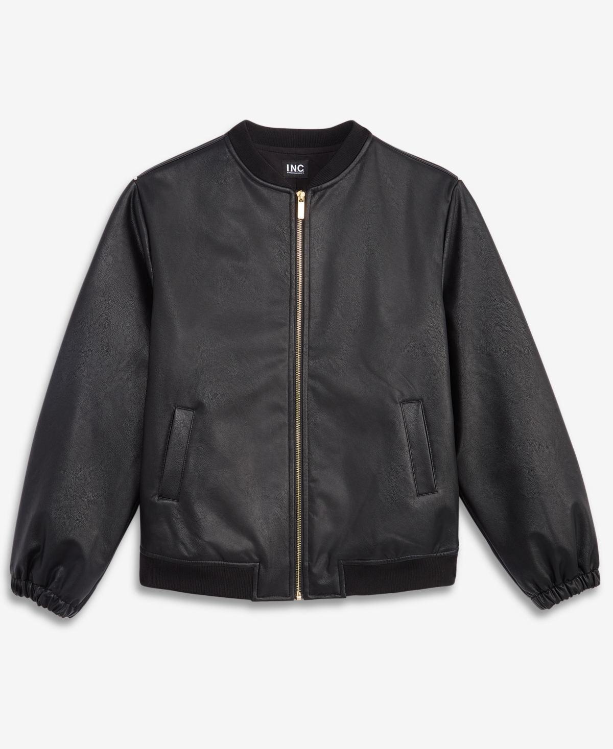 Inc International Concepts Women's Faux-leather Bomber Jacket, Macy's Exclusive In Black