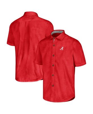 Tommy Bahama - Men's Crimson Alabama Crimson Tide Sport Coconut Point Palm Vista IslandZone Button-Up Shirt