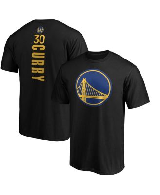 Fanatics Mto Label - Men's Stephen Curry Black Golden State Warriors Playmaker Name Number Logo T-Shirt