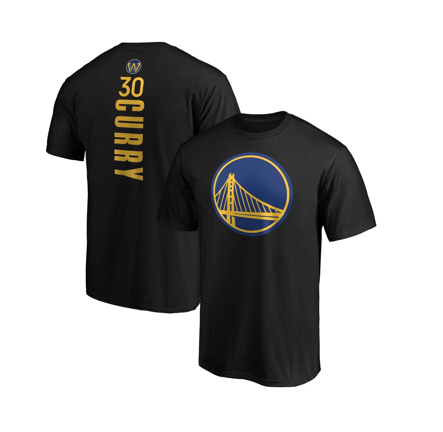 Men's Stephen Curry Black Golden State Warriors Playmaker Name & Number Logo T-Shirt