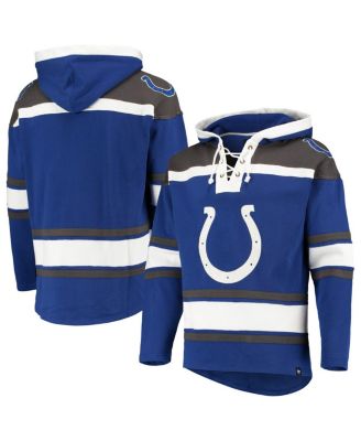 '47 Brand - Men's Royal/Gray Indianapolis Colts Lacer V-Neck Pullover Hoodie