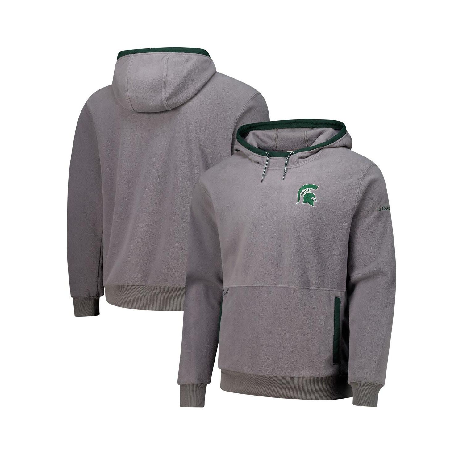 Men's Gray Michigan State Spartans Flanker Fleece Pullover Hoodie