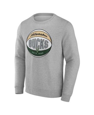 Men's Gray Milwaukee Bucks True Classics Hard Color Fleece Pullover Sweatshirt