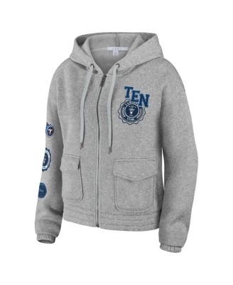Women's Heather Gray Tennessee Titans Full-Zip Hoodie