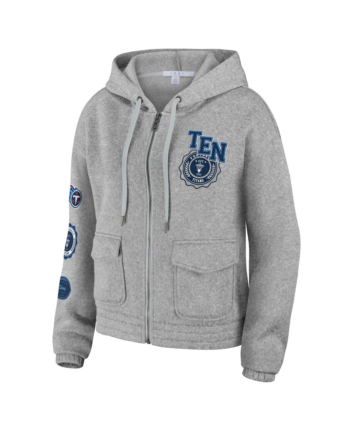 Wear By Erin Andrews Women's Heather Gray Tennessee Titans Full-zip Hoodie In Gray