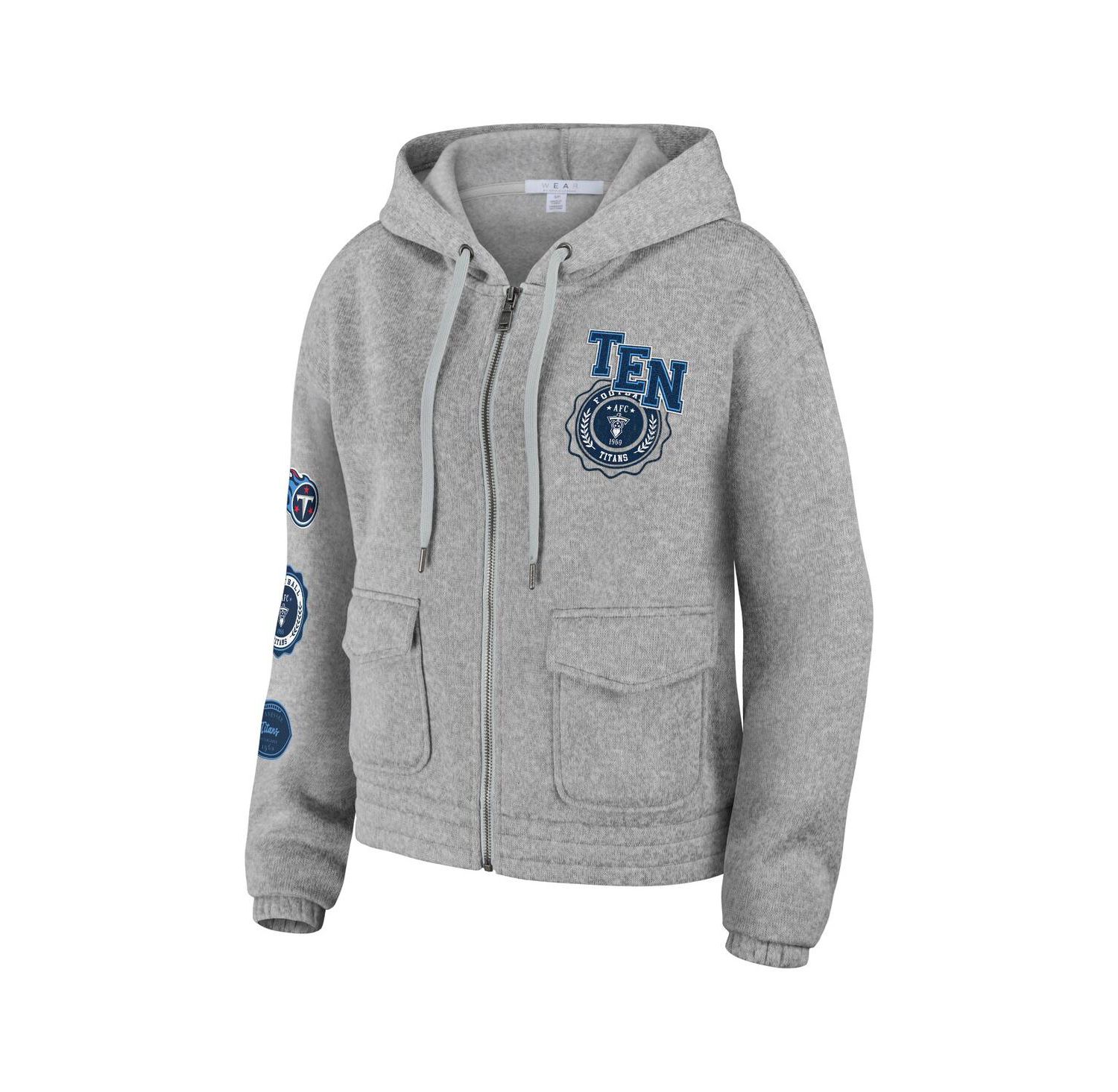 Women's Heather Gray Tennessee Titans Full-Zip Hoodie