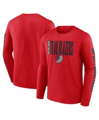 Logo Athletic - Men's Red Portland Trail Blazers Vision Long Sleeve T-Shirt