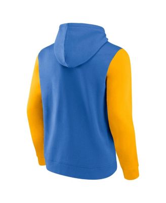 Men's Powder Blue/Gold Los Angeles Chargers Outline Pullover Hoodie