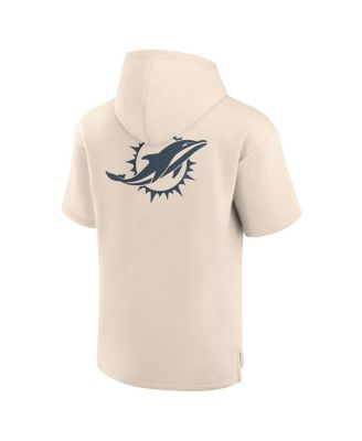 Men's Cream Miami Dolphins Elements Future Ground Lettering Short Sleeve Pullover Hoodie