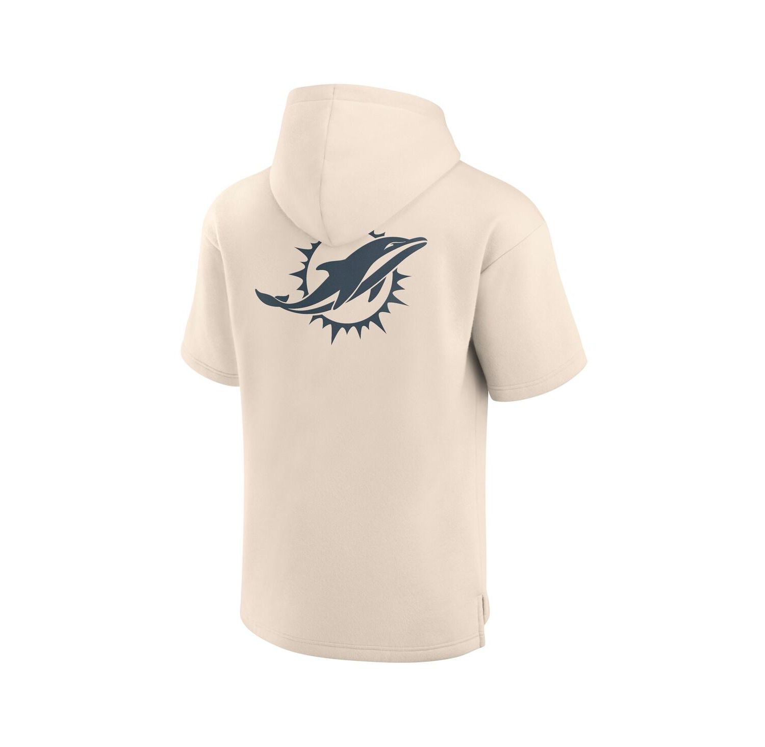 Men's Cream Miami Dolphins Elements Future Ground Lettering Short Sleeve Pullover Hoodie