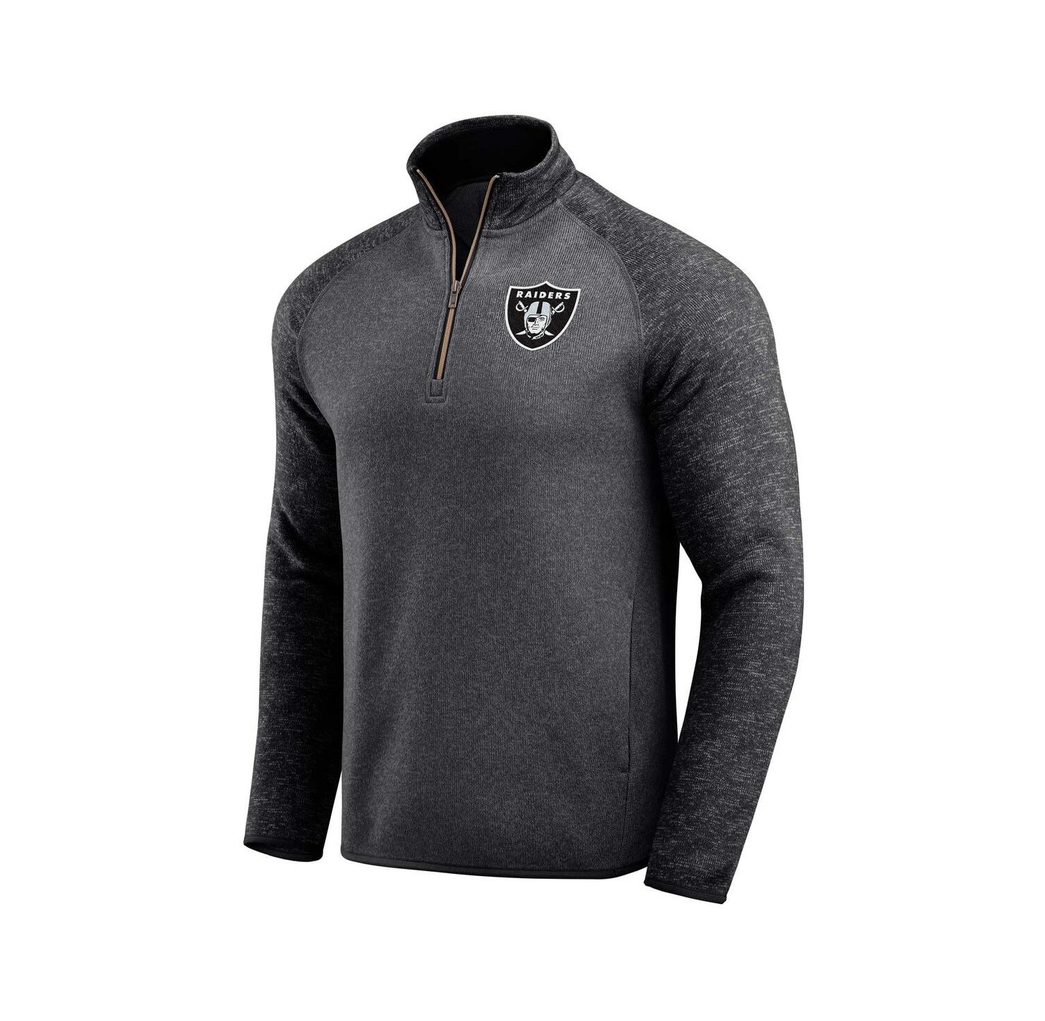 Darius Rucker Collection by Men's Black Las Vegas Raiders Tonal Quarter-Zip Jacket